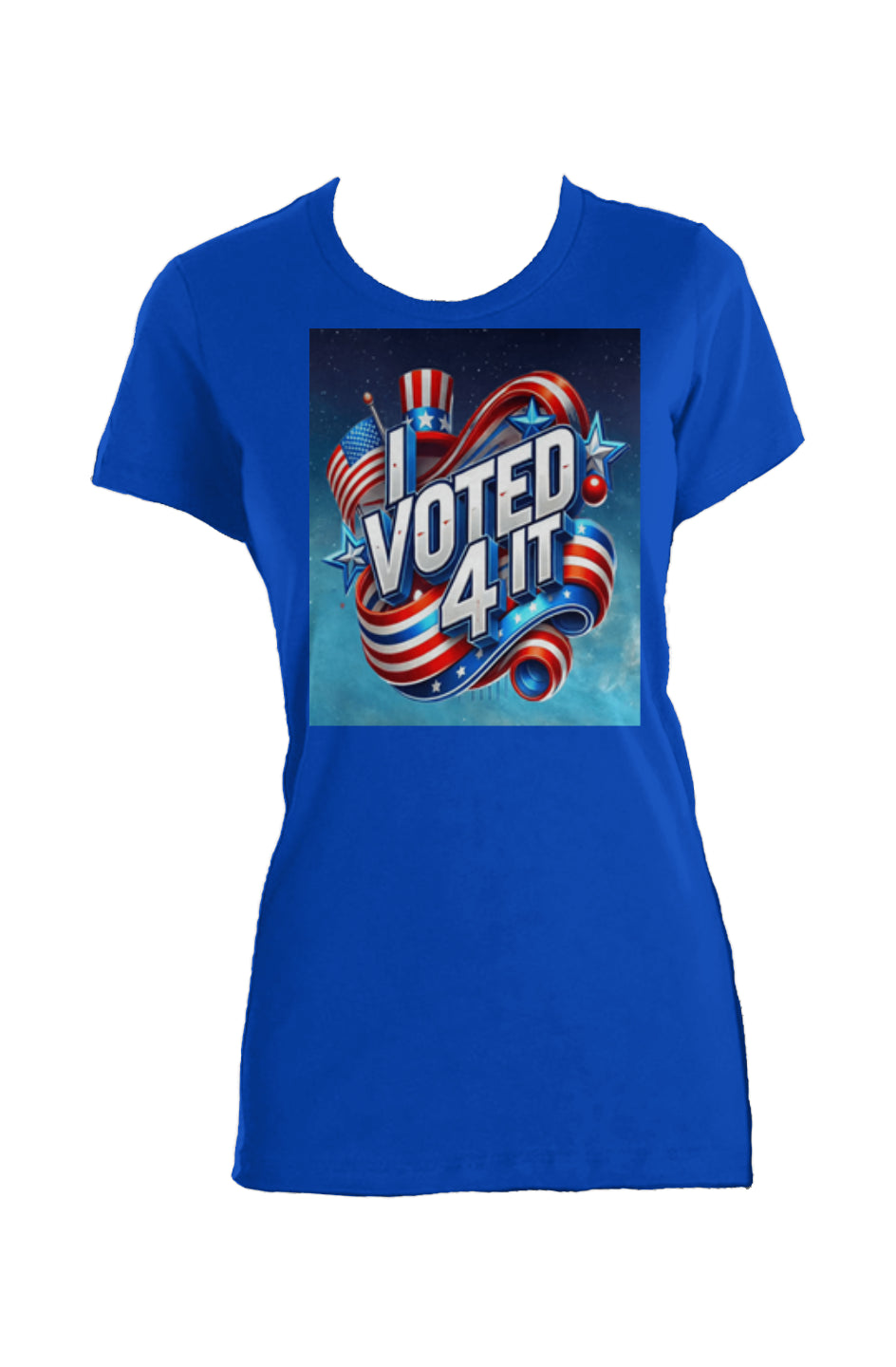 IVoted4ItRoyal2 Ladies Made in USA Crew T-Shirt
