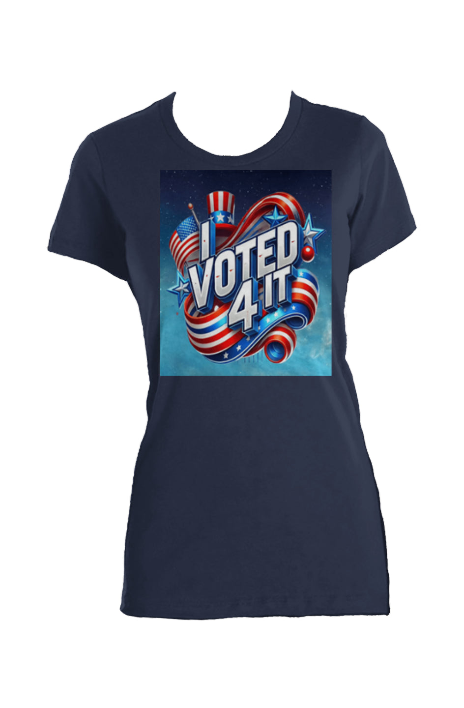 IVoted4ItNavy2 Ladies Made in USA Crew T-Shirt