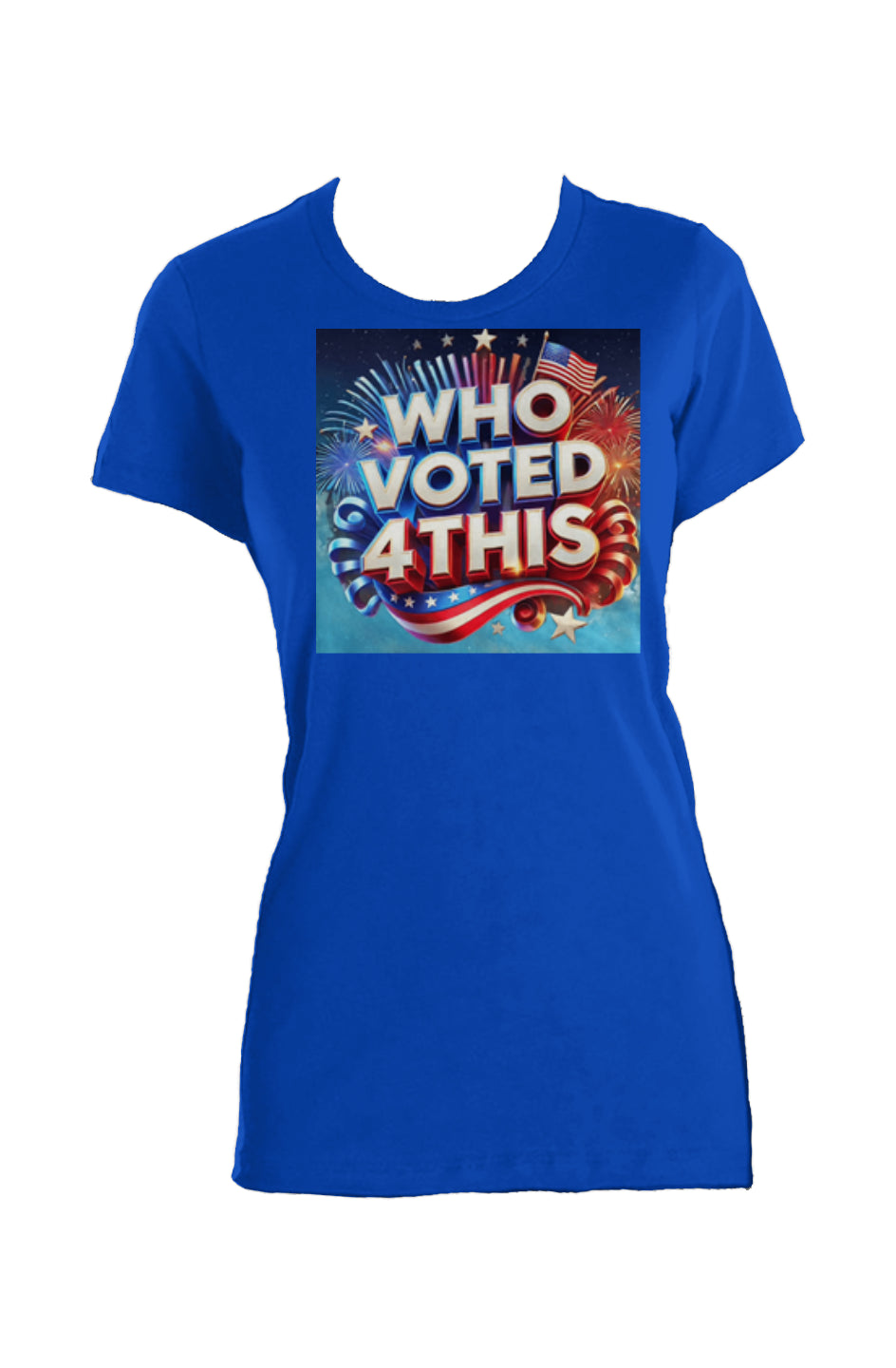 WhoVoted4ThisNavy2 Ladies Made in USA Crew T-Shirt