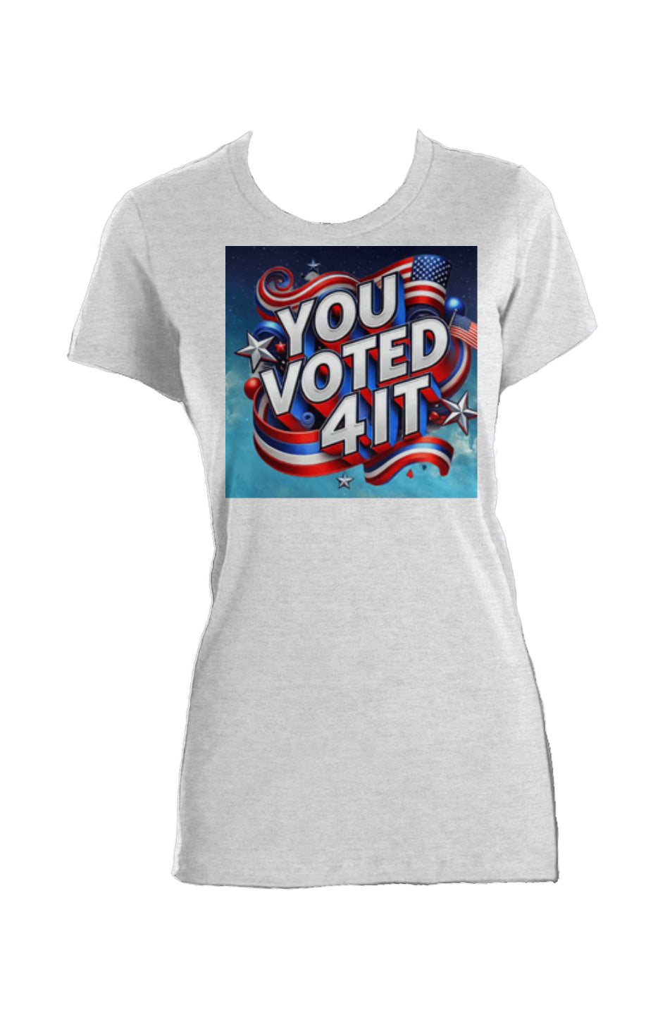YouVoted4ItLGrey2 Ladies Made in USA Crew T-Shirt