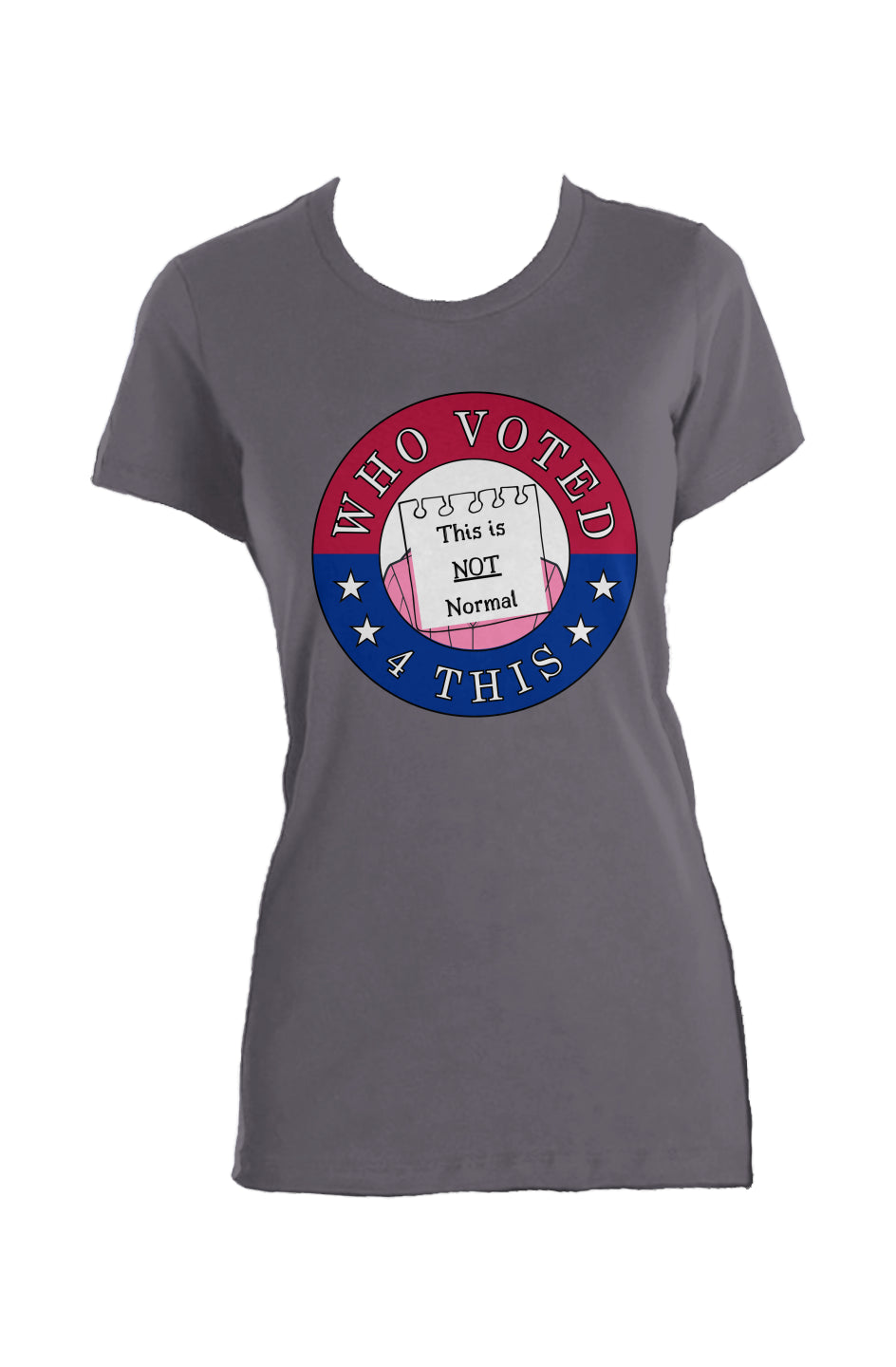 WhoVoted4This-TINNGrey Ladies Made in USA Crew T-S