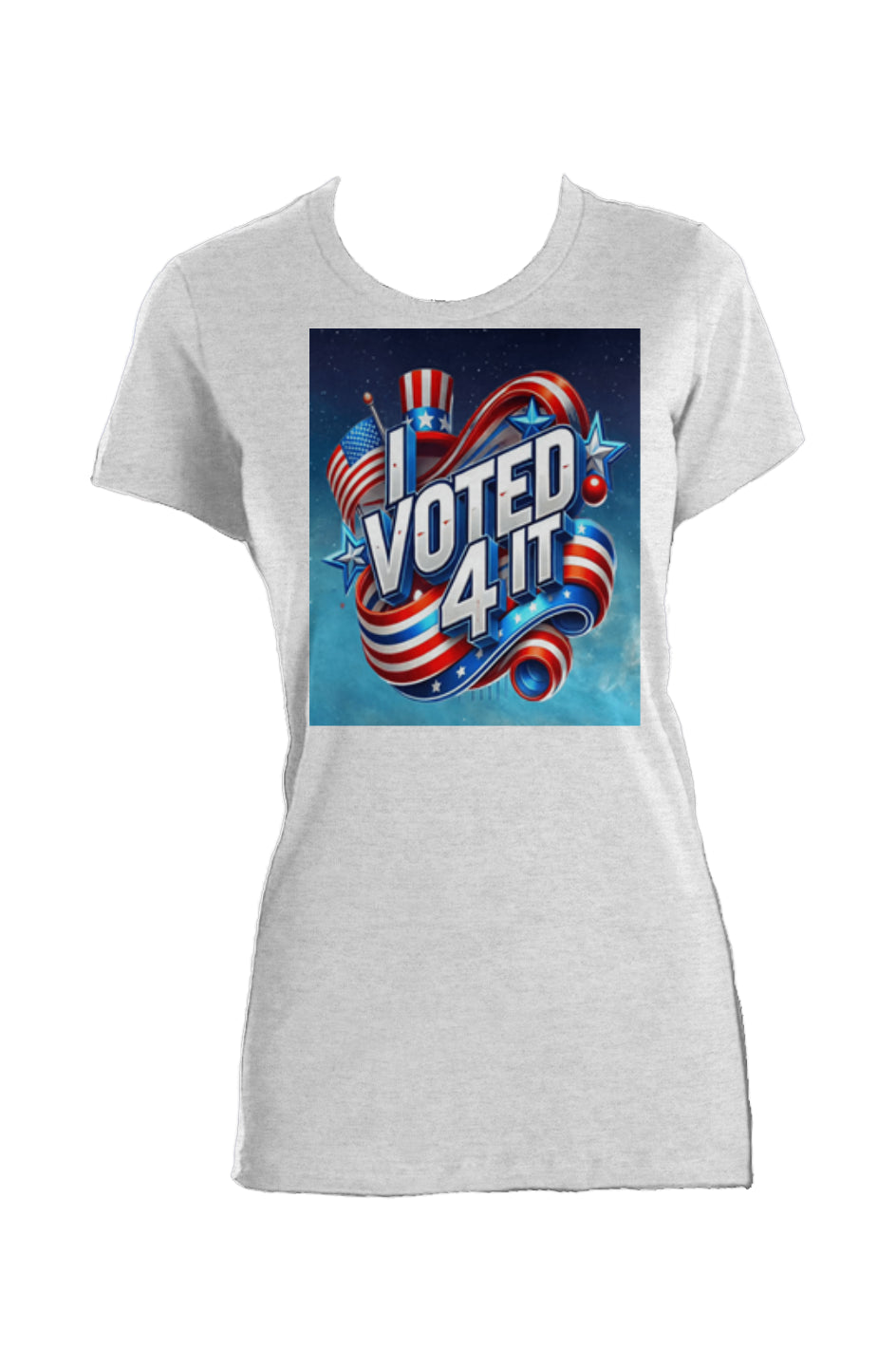 IVoted4ItLGrey2 Ladies Made in USA Crew T-Shirt