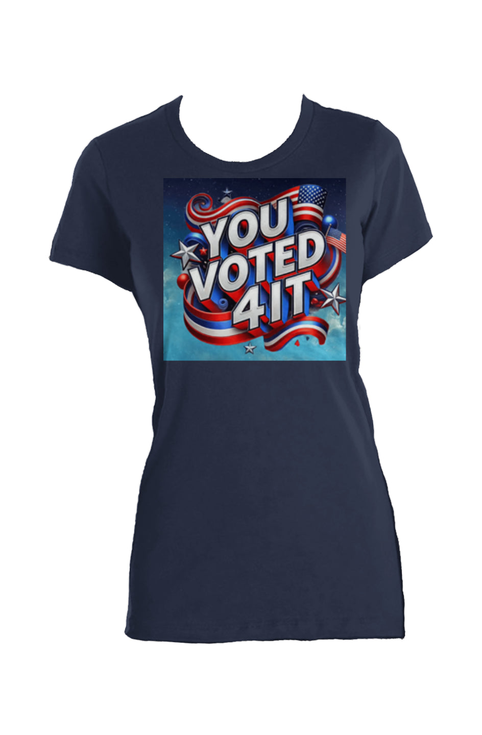 YouVoted4ItNavy2 Ladies Made in USA Crew T-Shirt