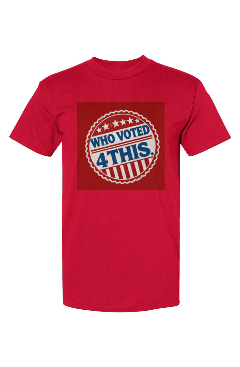 RetroBtnWhoRedRed USA-Made T-Shirt