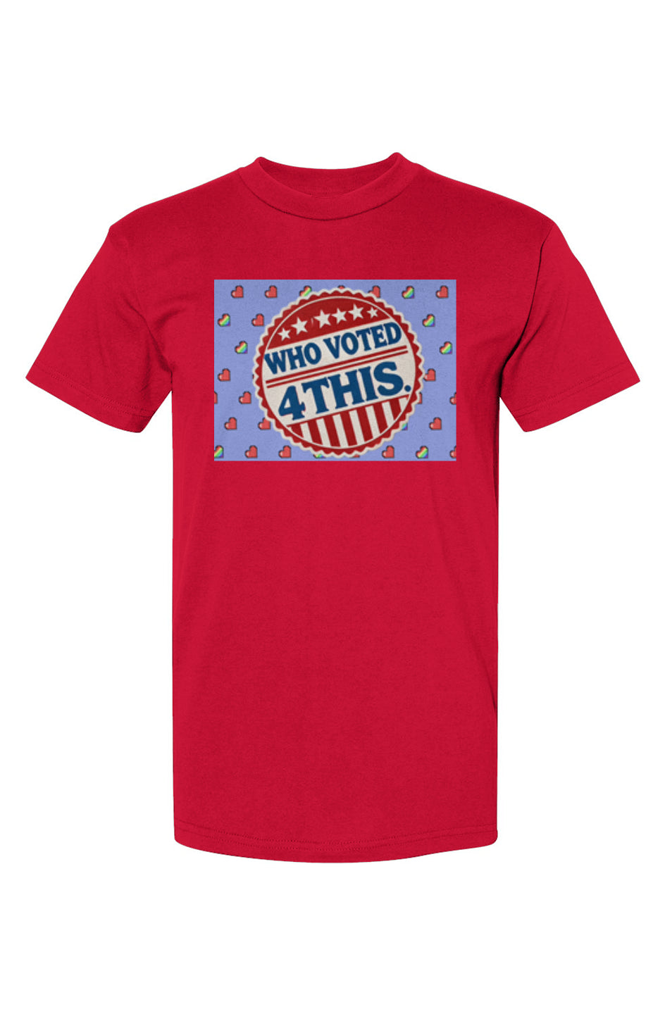 RetrobtnWhoPixHrtRed USA-Made T-Shirt