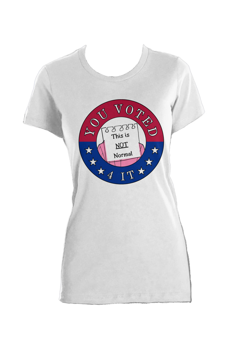 YouVoted4ItTINN White Ladies Made in USA Crew T-Sh